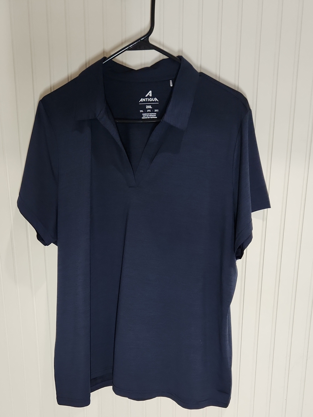 Antigua Navy Short Sleeve Polo with Open V-Collar